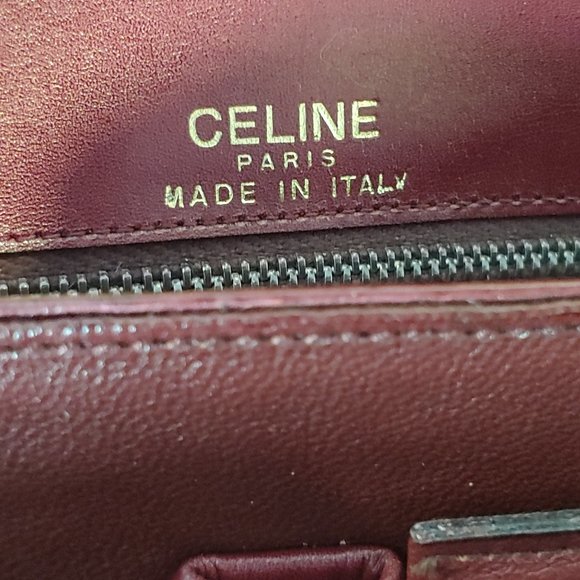 Rare Vintage Celine Burgundy Triomphe Cross-body Shoulder Bag - Picture 15 of 16